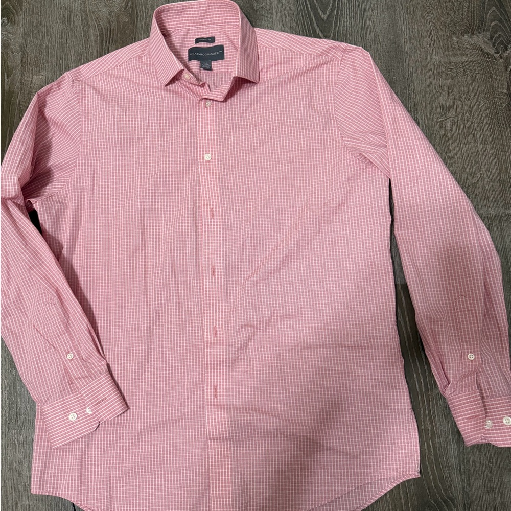 Classic Pink Checkered Dress Shirt